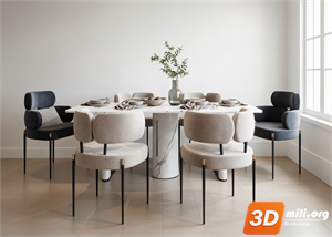 Dining Table Set Skp Files
